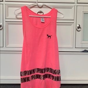 Pink sequence tank top